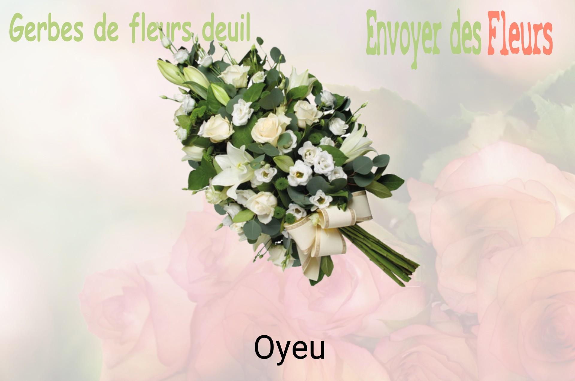 Gerbe de fleurs de deuil livrée à Oyeu